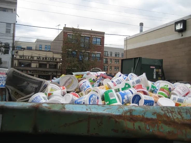Roll-off dumpster loaded with cleanout and construction debris at a job site (27)