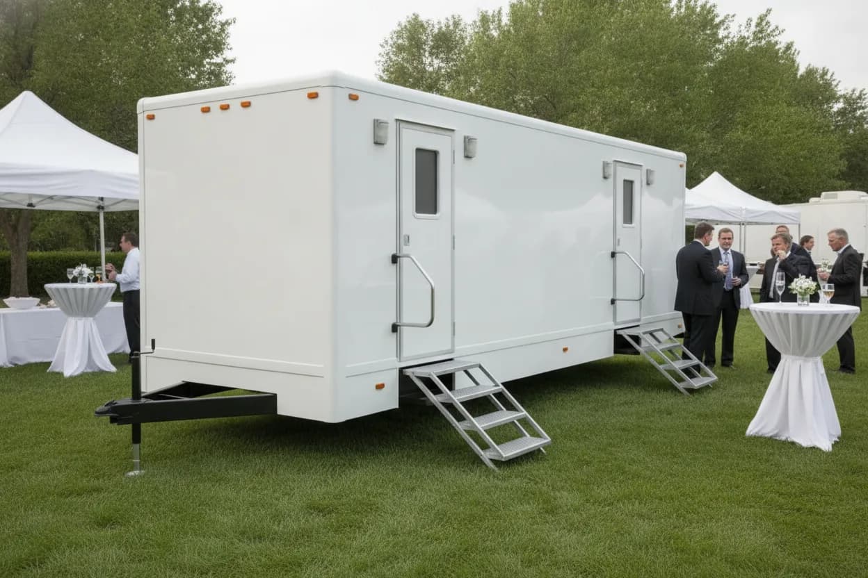 Restroom trailer rental for corporate events & galas