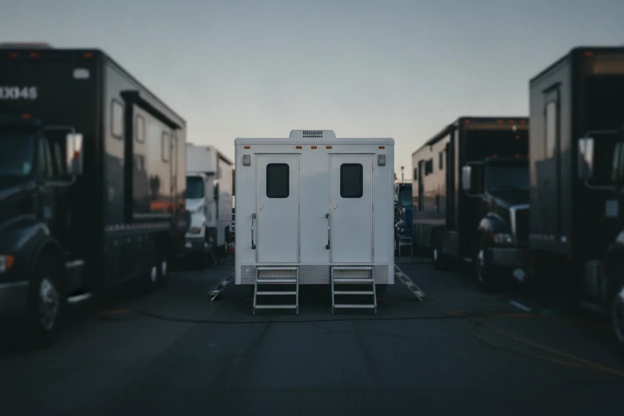 Restroom trailer rental for film, tv & production