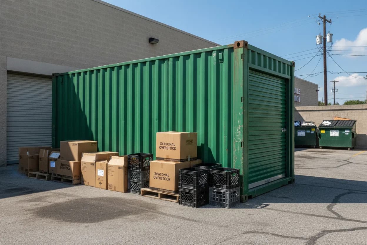 Storage container rental for retail & inventory