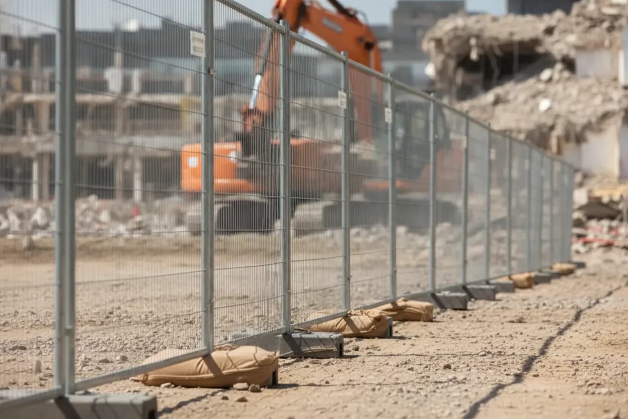Temporary fencing for demolition