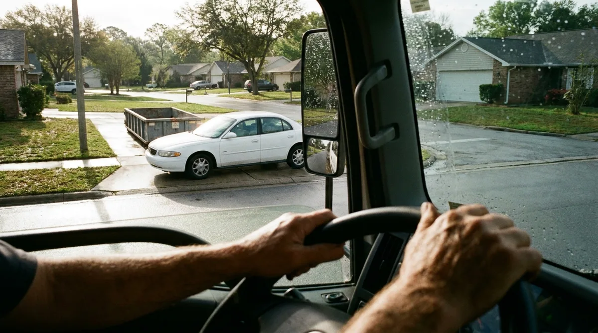 Dispatcher coordinating roll-off dumpster delivery routes on a logistics board