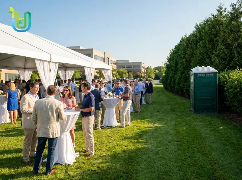 Deluxe Flushing Portable Toilet - corporate & client events