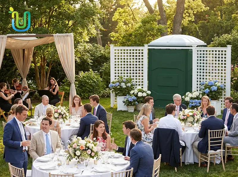 Deluxe Flushing Portable Toilet - weddings & upscale events