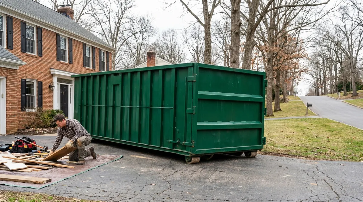 Roll-off dumpster delivered to a Pennsylvania home by Ultimate Dumpsters